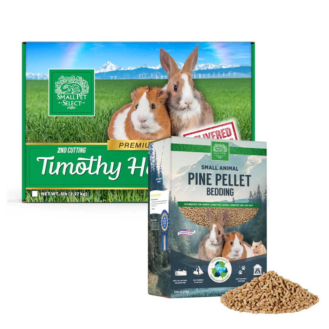 2nd Cutting Timothy Hay & Pine Pellet Bedding Bundle for Rabbits & Guinea Pigs