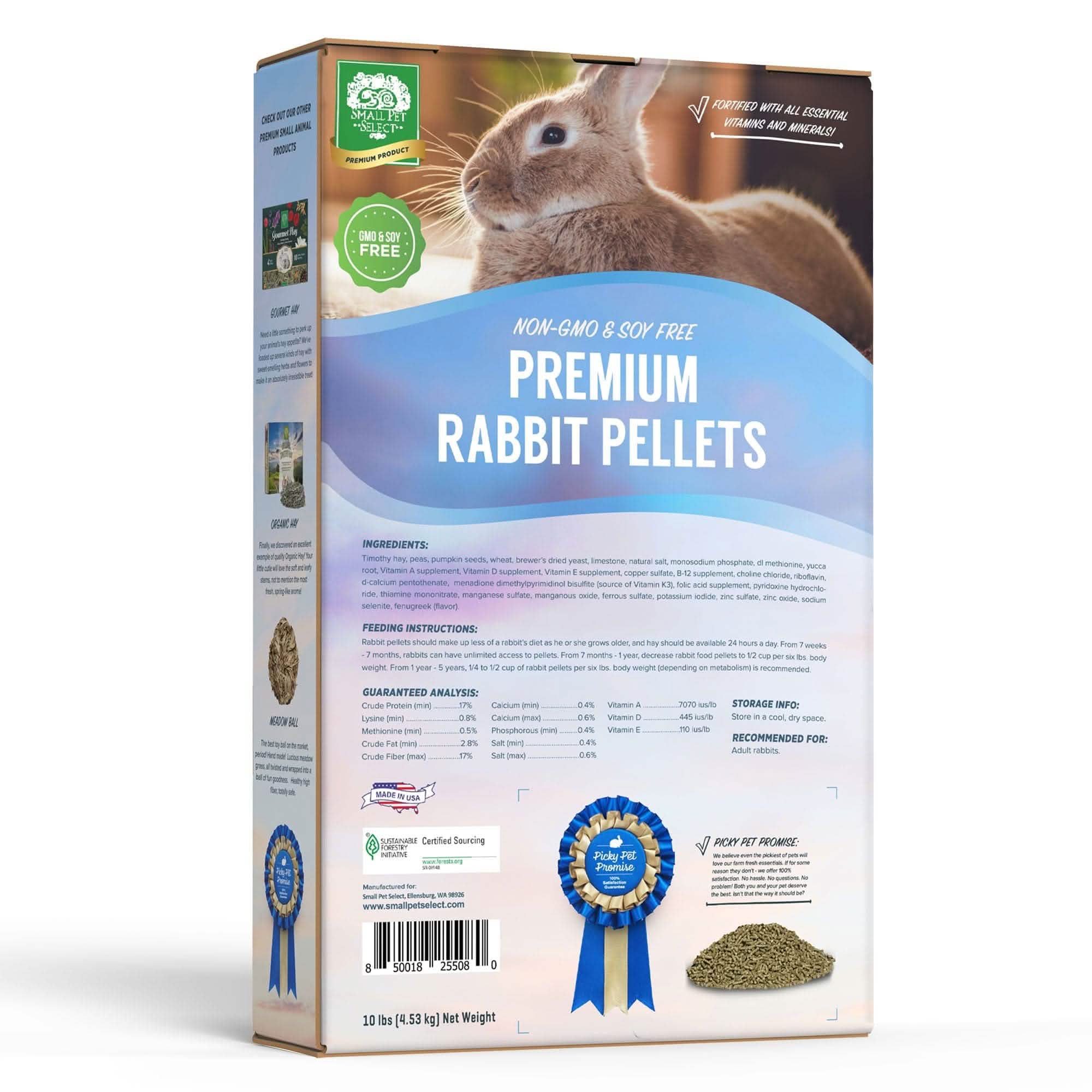 Premium Rabbit Food Pellets - Non-GMO, Soy-Free, High-Fibre Formula - Image 2